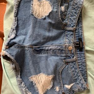 FOREVER 21 high rise jean shorts